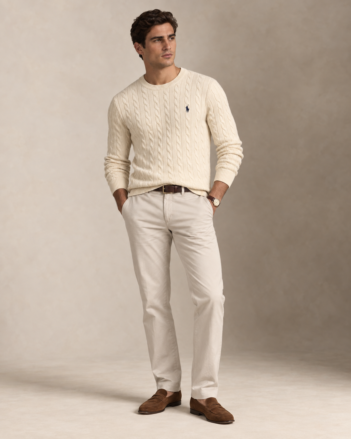 Cable-Knit Jumper & Quilted Gilet Set